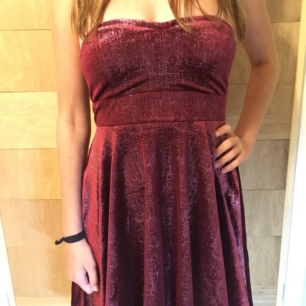 Burgundy Free People party dress